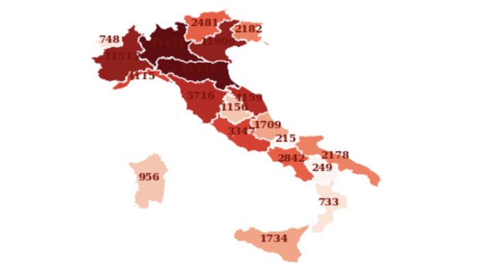 Italy covid map