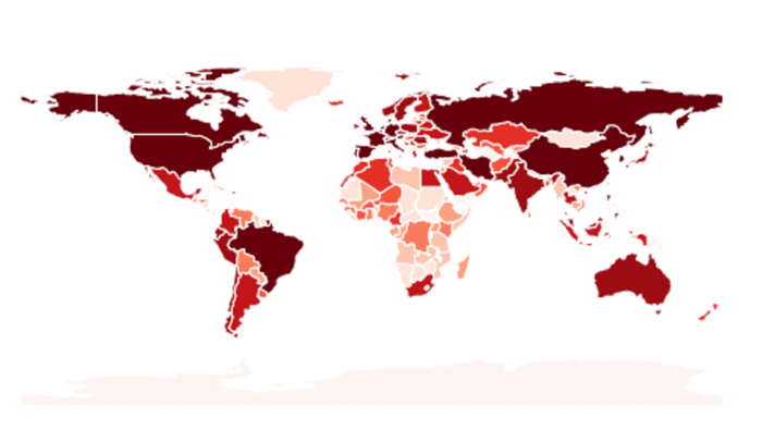 World covid map